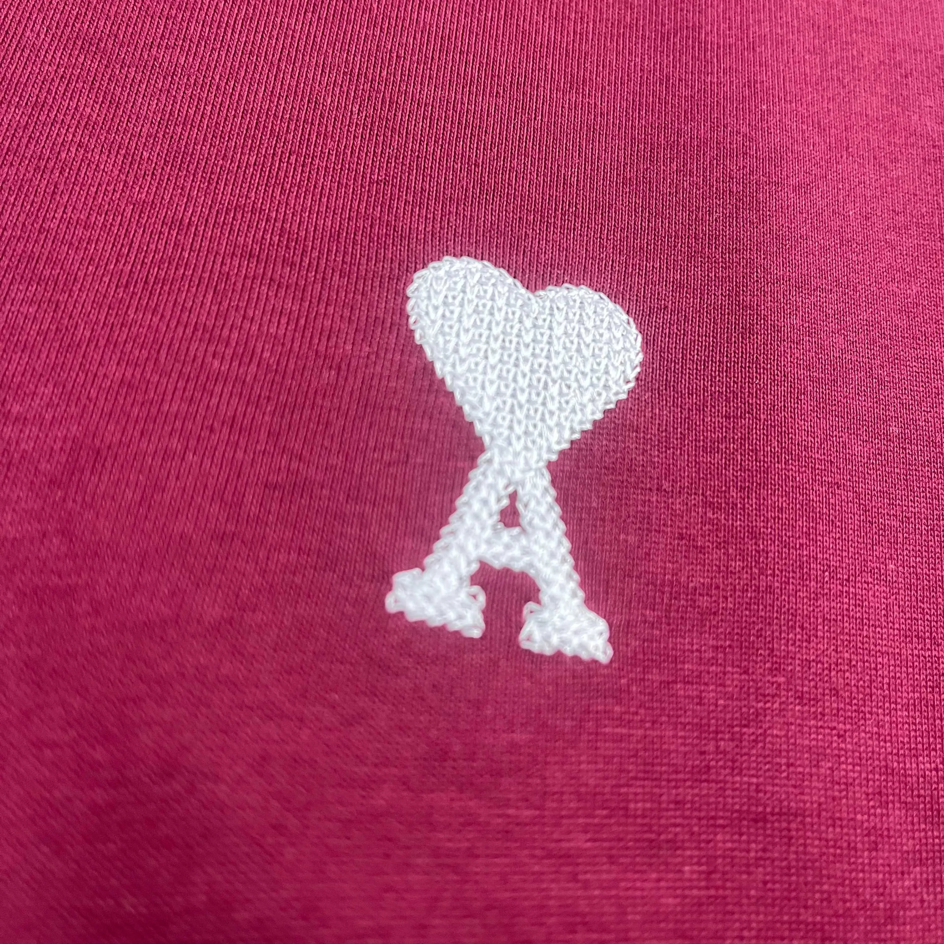 A*mi *Love 2026 Spring and Summer Style Classic simple embroidery small love logo embroidery Double yarn custom plain cotton fabric Short-sleeved T-shirt Men and women Same Style Color: Black White Gray Wine Red Size: S (90-130 pounds) M (120-150 pounds) L (140-165 pounds) XL (160-180 pounds) XXL (180-210 pounds)